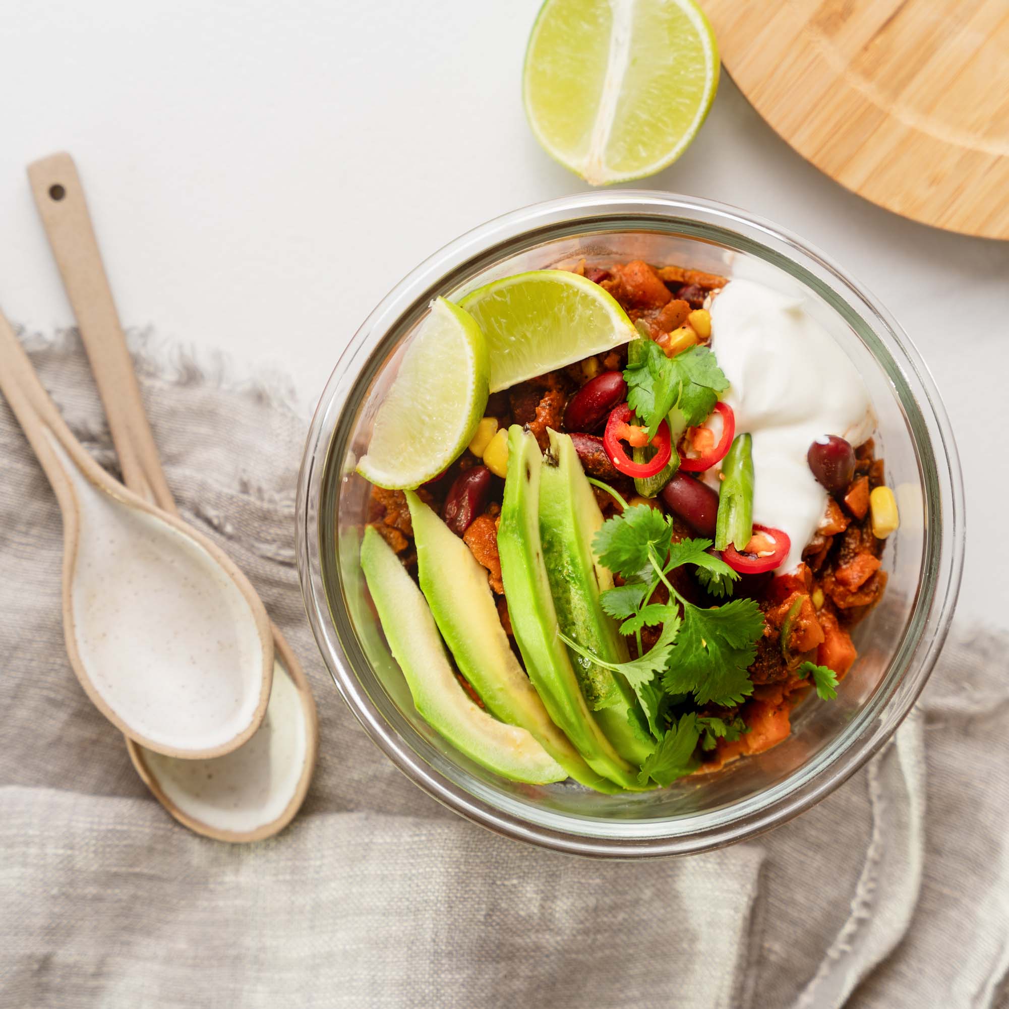 chili sin carne bowl