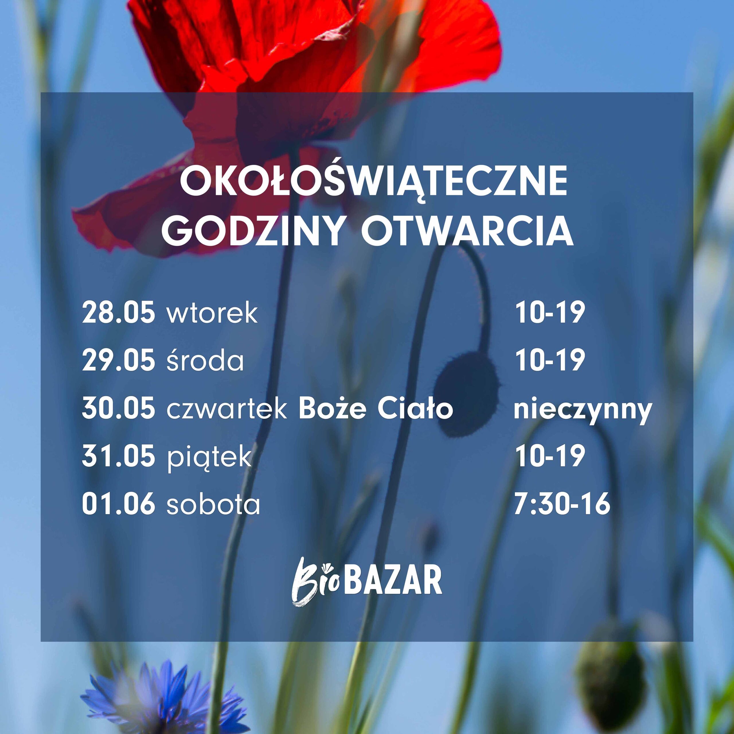 Godziny otwarcia w długi weekend